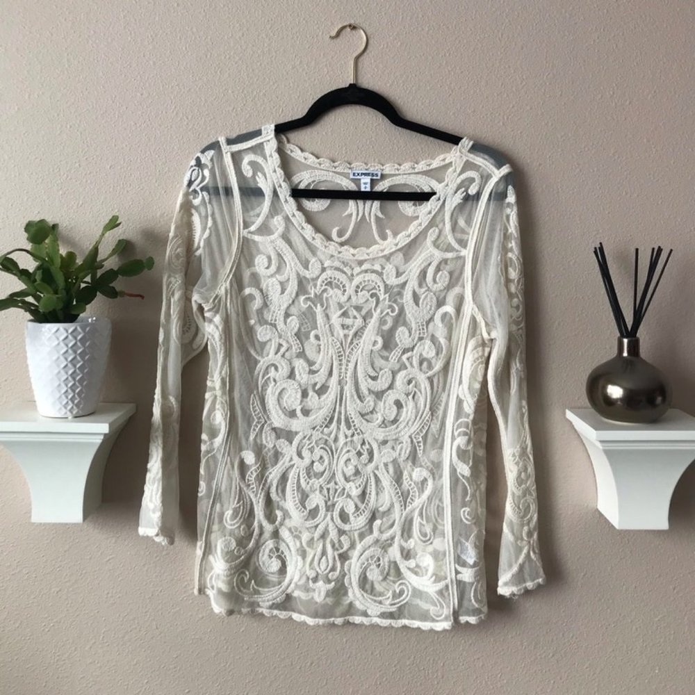 Long Sleeve Sheer Top